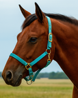 Teal Nylon Horse Halter NHTEAL