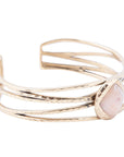 Terra Peach Moonstone and Golden Cuff Bracelet