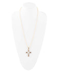 The Light White Mother of Pearl Cross Pendant Golden Necklace