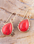 The Perfect Drop Red Howlite Earrings