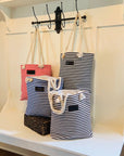 Striped Canvas Tote Bag