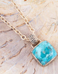 Three Turquoise Stone Necklace
