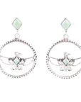 Thunderbird Green Turquoise and Sterling Silver Earrings