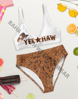 Yeehaw Tooled Leather Print Bikini Ready to Ship Size XS