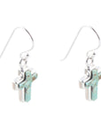 Touch of Blue Turquoise Sterling Silver Cross Earrings