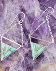 Trapeze Blue Turquoise and Sterling Silver Earrings