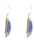 Trapezoid Tile Blue Lapis Golden Earrings