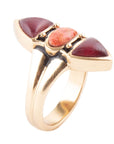 Tri-Stone Bordeaux Quartz Ring