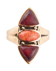 Tri-Stone Bordeaux Quartz Ring