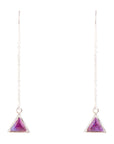 Triangle Threader Purple Turquoise and Sterling Silver Earrings