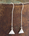 Triangle Threader White Howlite and Sterling Silver Earrings