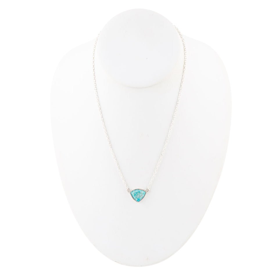 Trident Chrysocolla and Sterling Necklace