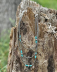 Triple Layer Turquoise Bead Necklace