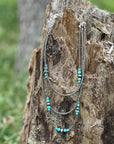 Triple Layer Turquoise Bead Necklace