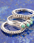 Triple Play Blue Turquoise and Sterling Silver Stack Ring
