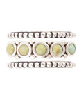 Triple Play Blue Turquoise and Sterling Silver Stack Ring