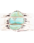 Triple Stack Shaped Turquoise and Sterling Silver Ring Set