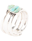 Triple Stack Shaped Turquoise and Sterling Silver Ring Set