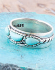 Triple Stone Simplicity Blue Turquoise and Sterling Silver Ring
