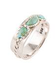 Triple Stone Simplicity Blue Turquoise and Sterling Silver Ring
