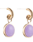 Tucson Charm Purple Quartz Golden Drop Earrings