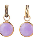 Tucson Charm Purple Quartz Golden Drop Earrings