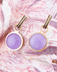Tucson Charm Purple Quartz Golden Drop Earrings