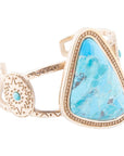 Tulum Blue Turquoise Golden Cuff Bracelet