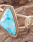 Tulum Blue Turquoise Golden Cuff Bracelet