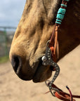 Turquoise Rawhide Light Oil Browband Headstall