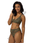 Yeehaw Turquoise Tooled Leather Print Bikini