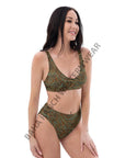 Yeehaw Turquoise Tooled Leather Print Bikini