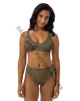 Yeehaw Turquoise Tooled Leather Print Bikini
