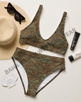 Yeehaw Turquoise Tooled Leather Print Bikini