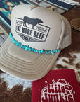 Turquoise and Gold Beads Trucker Hat Chain