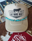 Turquoise and Gold Beads Trucker Hat Chain