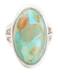 Blue Turquoise and Sterling Silver Oval Ring