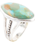 Blue Turquoise and Sterling Silver Oval Ring