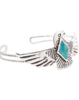 Blue Turquoise and Sterling Silver Phoenix Cuff Bracelet
