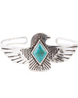 Blue Turquoise and Sterling Silver Phoenix Cuff Bracelet