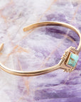Blue Turquoise Aztec Golden Cuff Bracelet