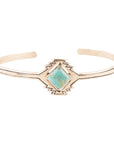 Blue Turquoise Aztec Golden Cuff Bracelet