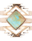 Aztec Blue Turquoise Golden Ring Set