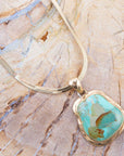 Turquoise Baron Snake Chain Pendant Necklace