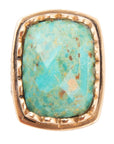 Blue Turquoise and Golden Cocktail Ring