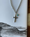Turquoise Cross Pendant Chain Necklace