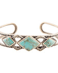 Blue Turquoise and Golden Cuff Bracelet