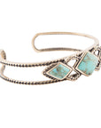 Blue Turquoise and Golden Cuff Bracelet