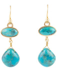Turquoise Drop Bronze Earring