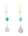 Turquoise Labradorite Elongated Earrings